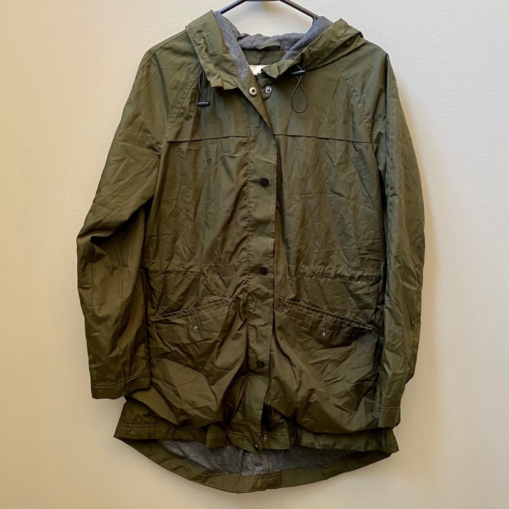 A New Day | Army Green Raincoat with Hood